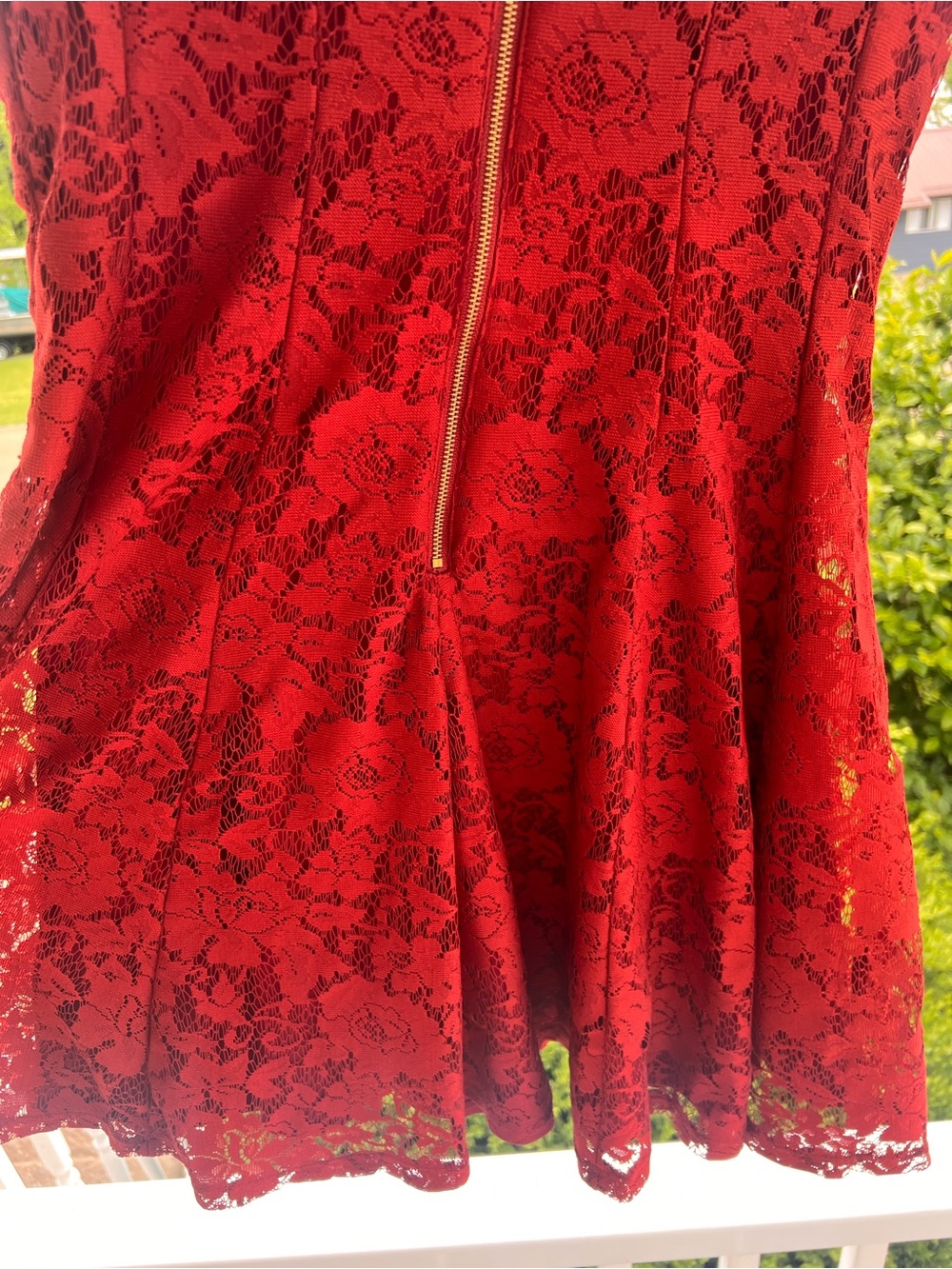 Danny & Nicole Red Lace Midi Fit-and-Flare Dress - Picture 5 of 5